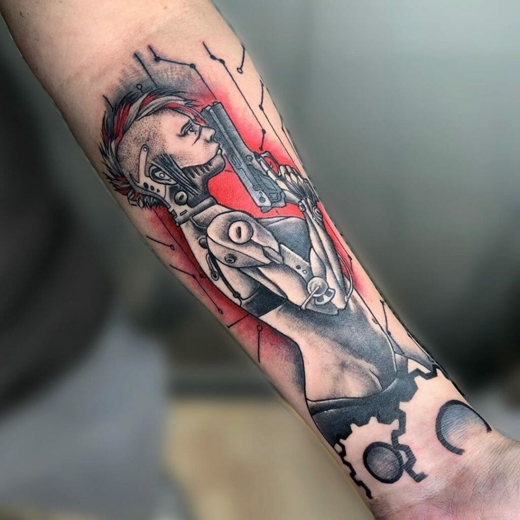 Gunner Character Cyberpunk Tattoo