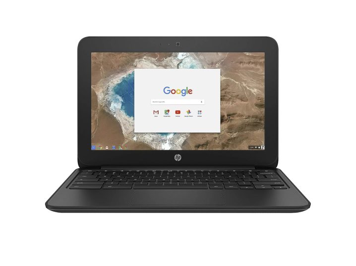 The incredibly cheap HP Chromebook MP1, with a navigational window open.