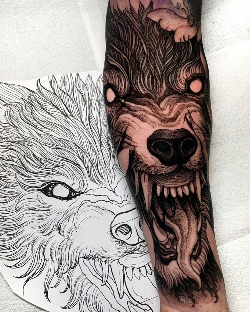 Howling Wolf Tattoo