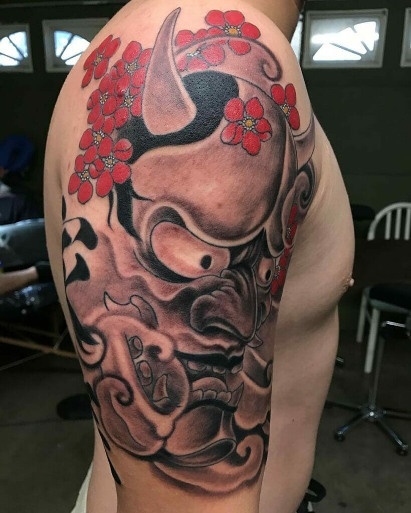 Iconic Hannya Mask Sleeve Tattoo