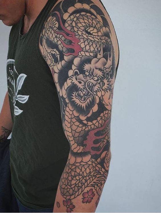 dragon sleeve tattoo