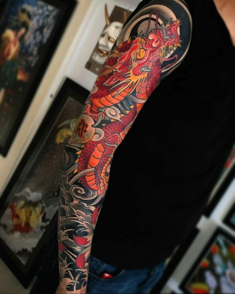 Japanese Dragon Tattoo Sleeves Design