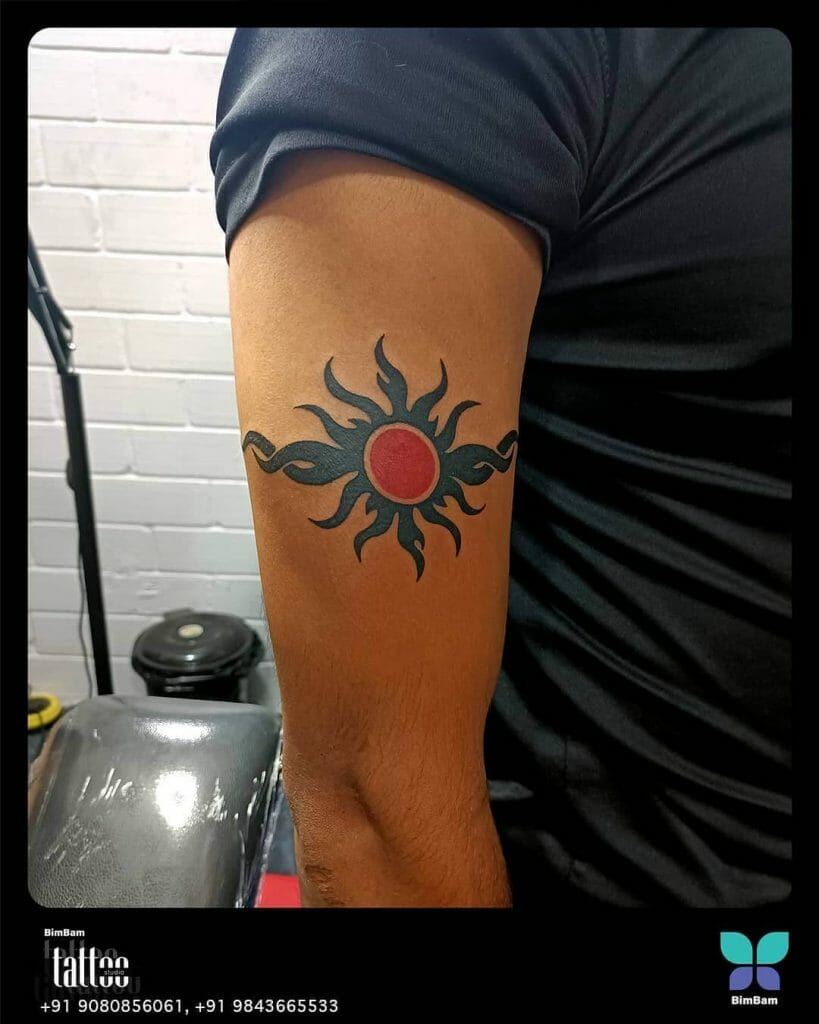 Diseño de tatuaje de sol japonés