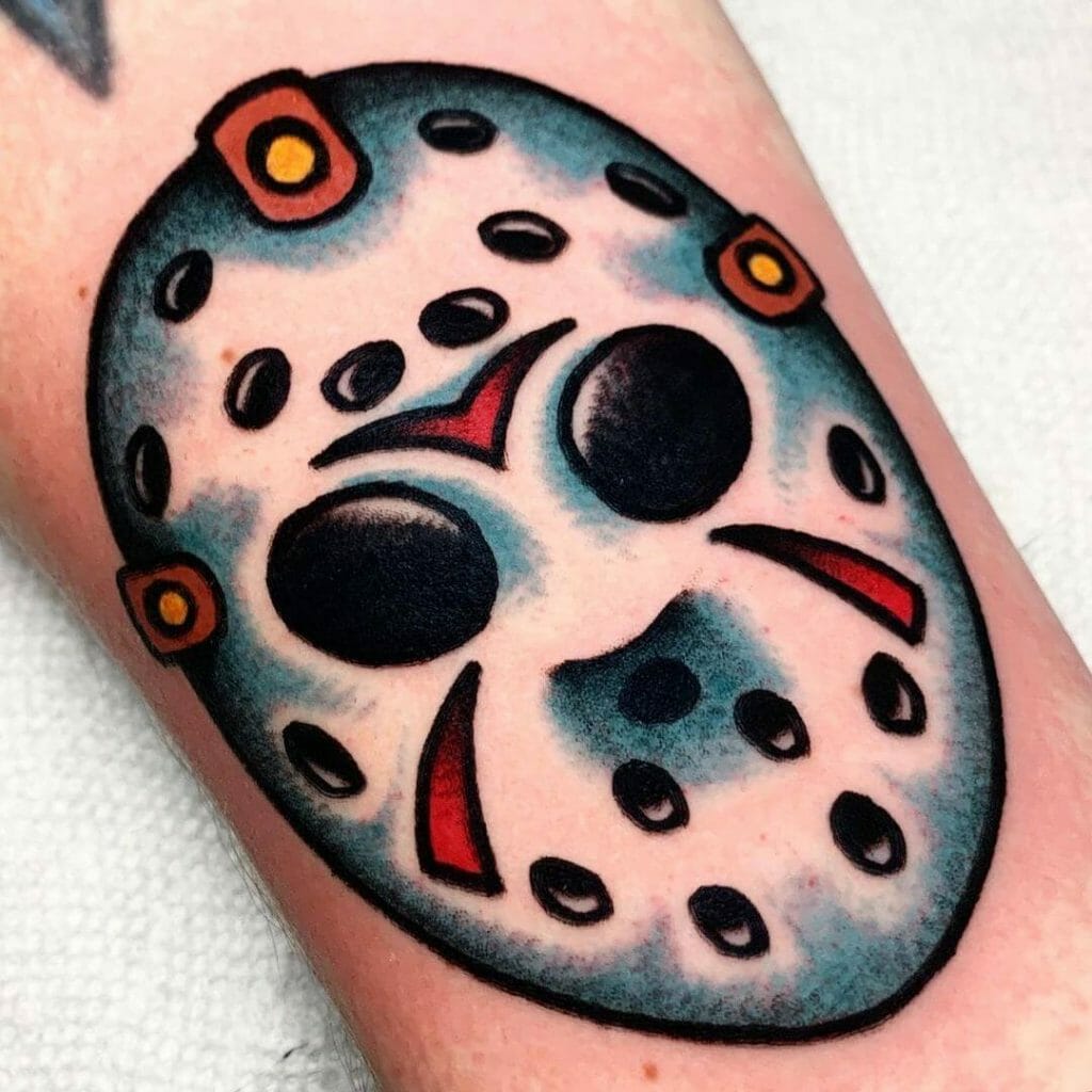 Tatuaje De Máscara De Jason