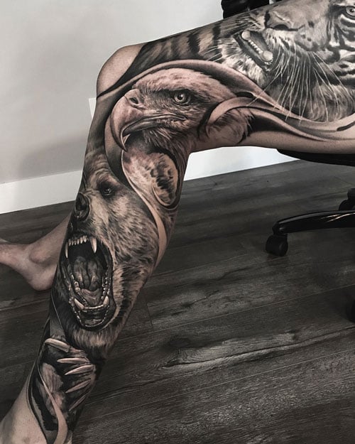 Leg Sleeve Tattoo