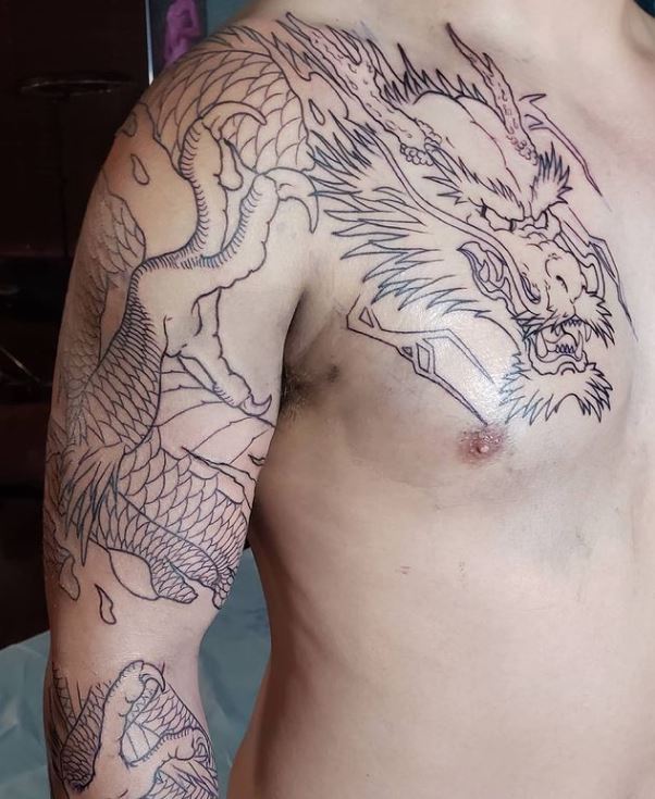 dragon sleeve tattoo