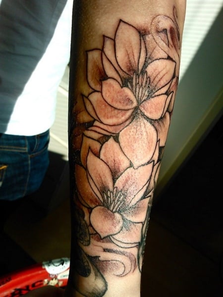 masculine mens floral tattoo sleeve