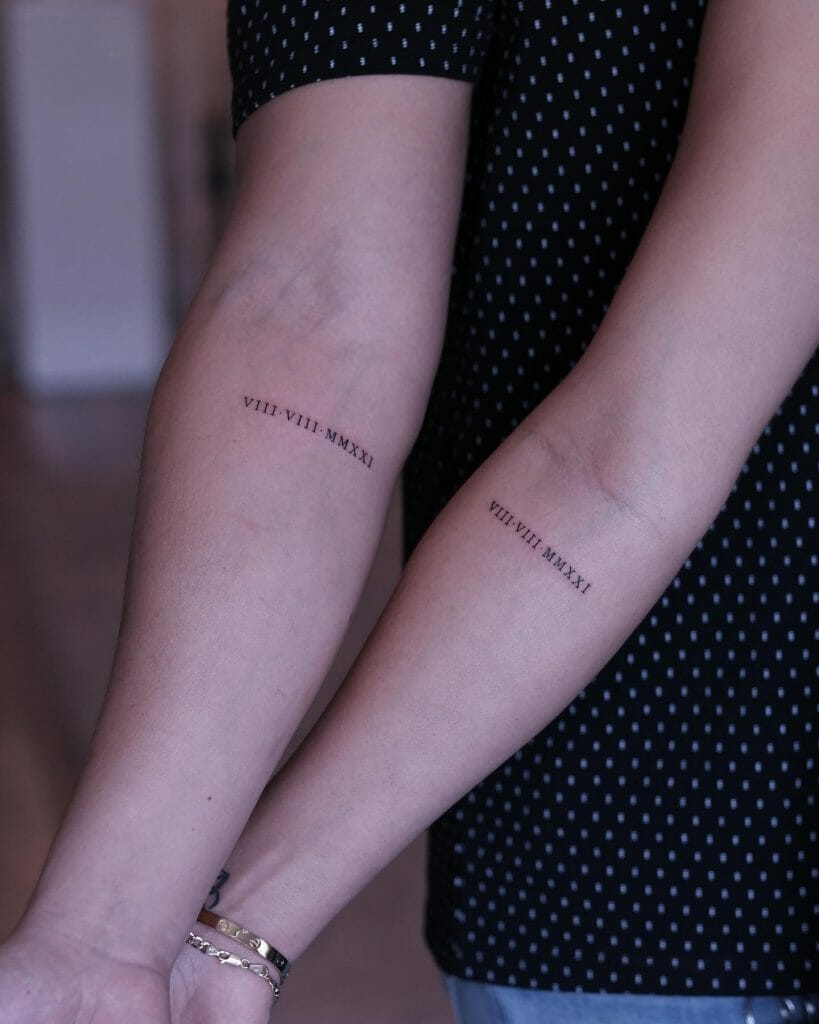 Matching Roman Numeral Tattoos