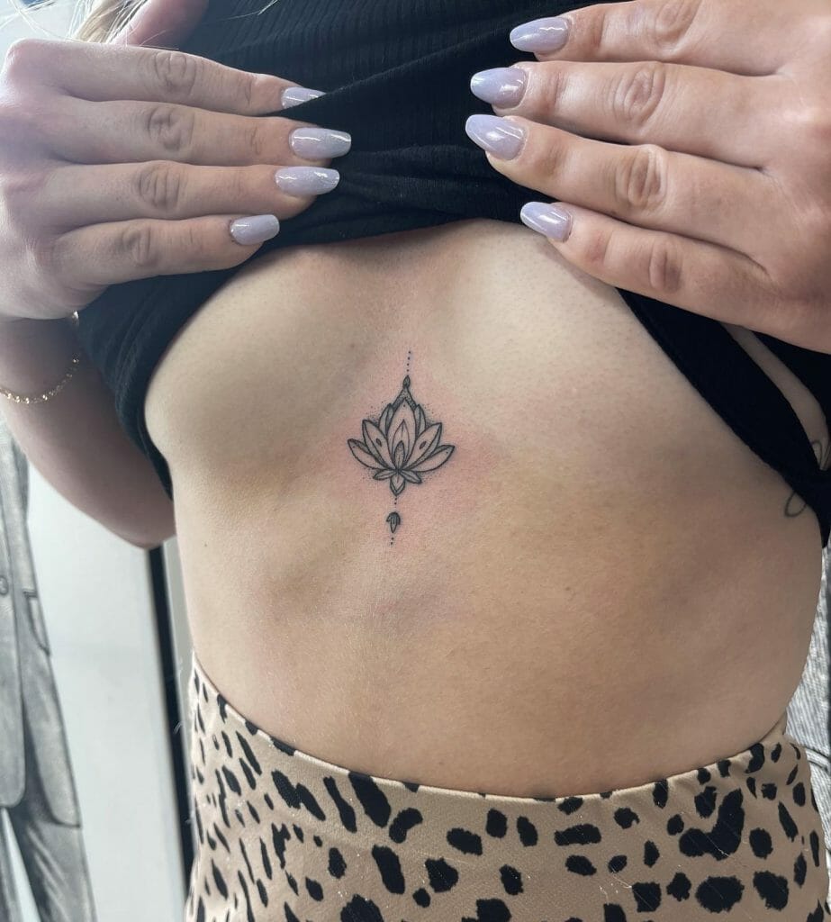 Minimalist and delicate sternum tattoo designs.