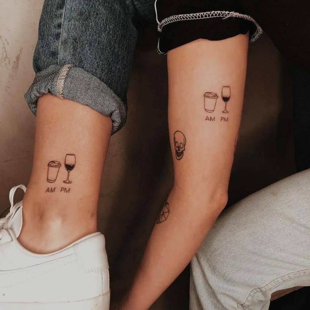 Minimalistic Matching Tattoos For Besties