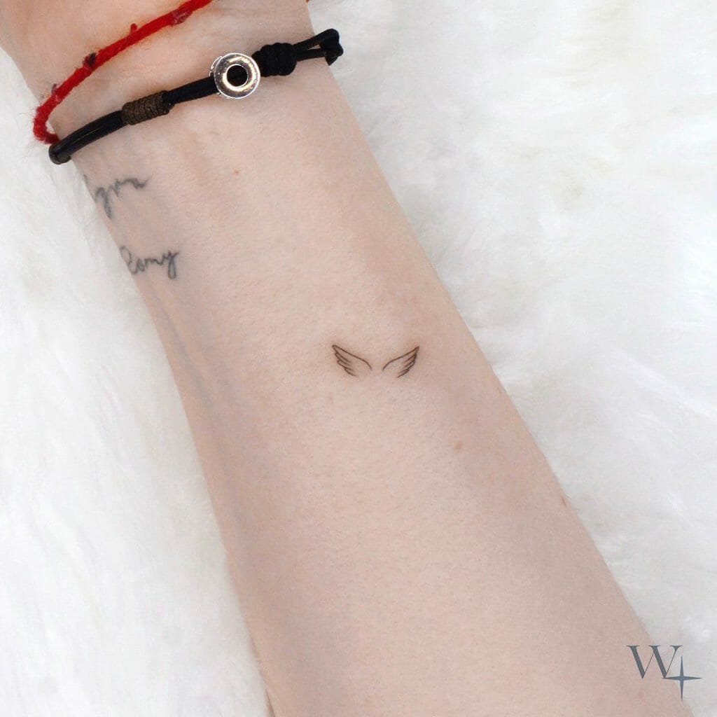 Minimalistic Small Angel Wings Tattoos