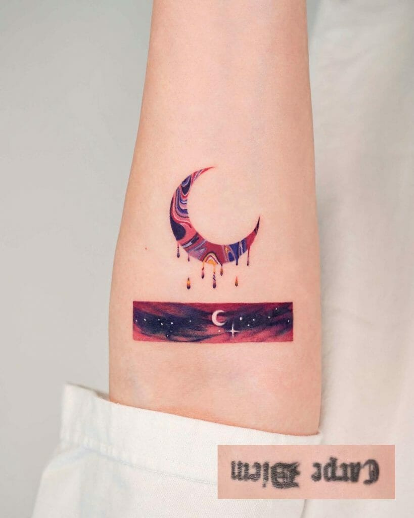 Moon And Star Tattoo