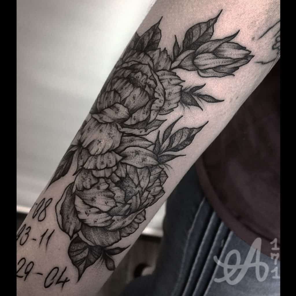 masculine mens floral tattoo sleeve