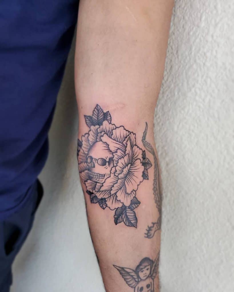 masculine mens floral tattoo sleeve