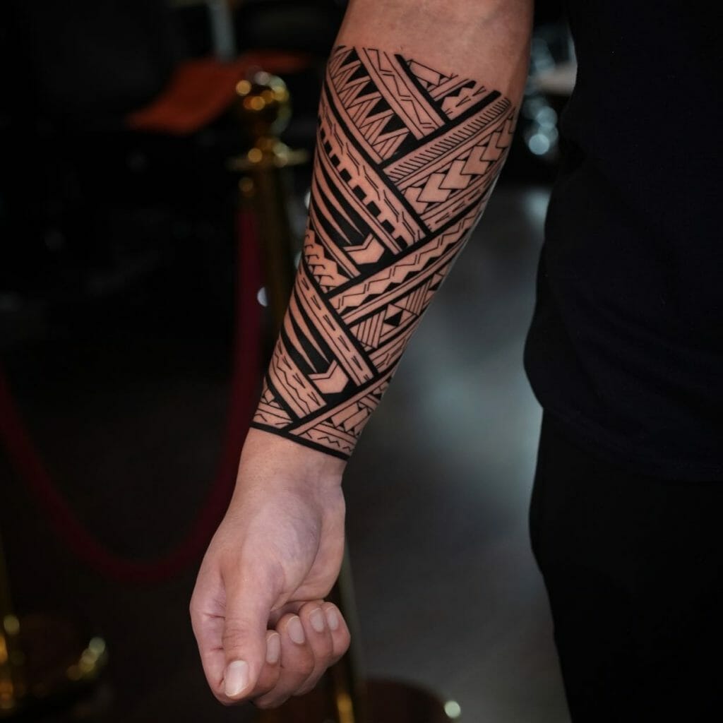 Polynesian Tribal Sleeve Tattoo