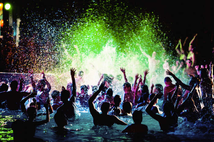 People enjoying pool party