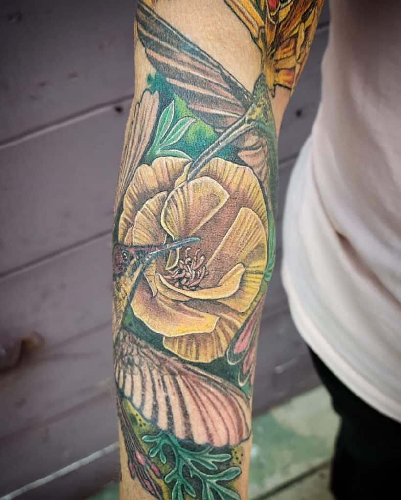 masculine mens floral tattoo sleeve