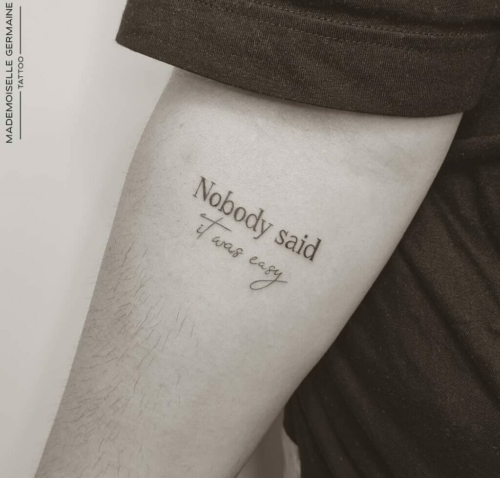 Powerful One-Liner Minimalist Tattoo