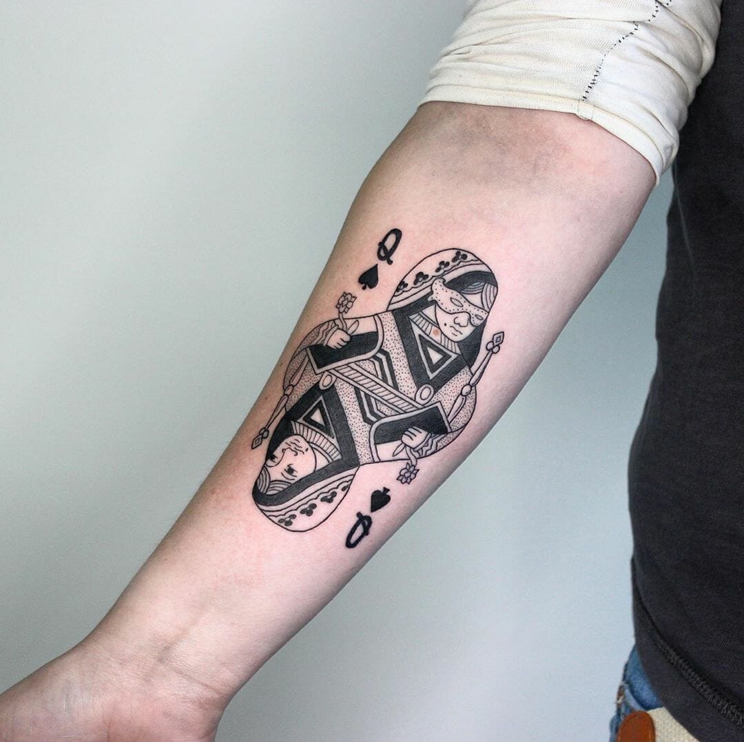 Queen of Spades Card Tattoo