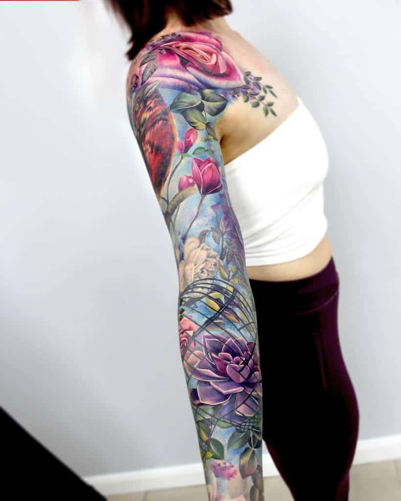 Flower Sleeve Tattoo