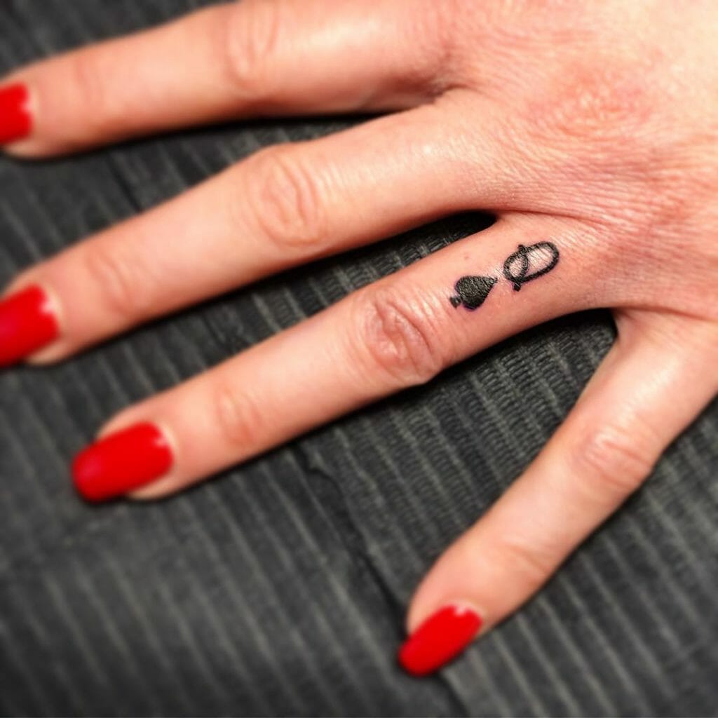 Red Q Spade Tattoo