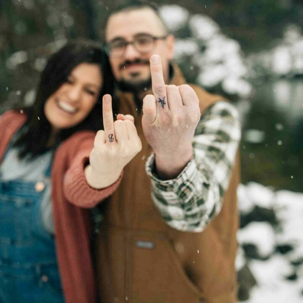 Ring Finger Tattoo Initials