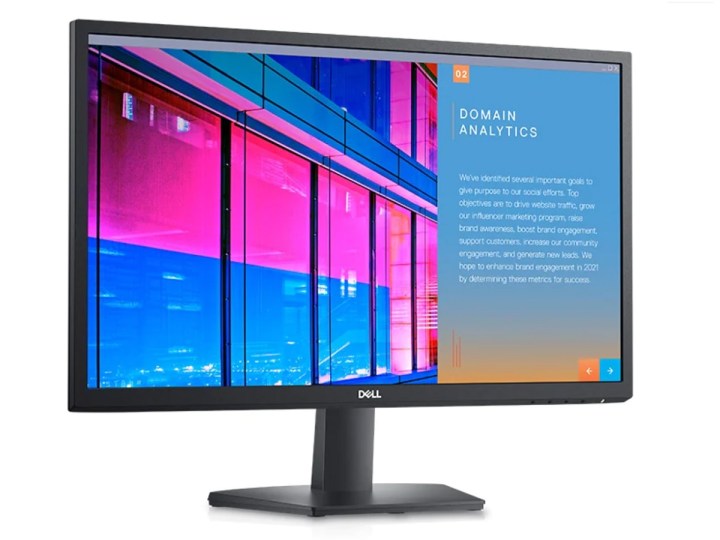 Dell monitor with a 24-inch display and a stand.