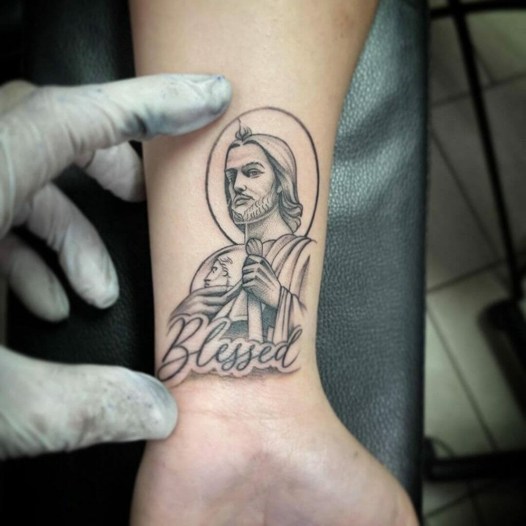 San Judas Tattoo Wrist