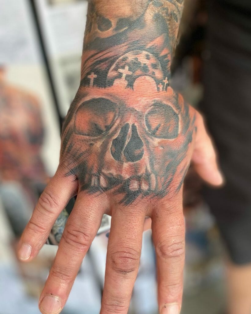 Diseño de tatuaje de arte de calavera