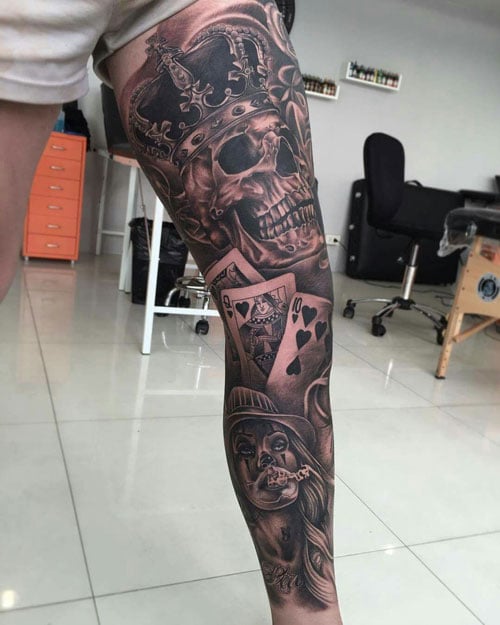 Leg Sleeve Tattoo