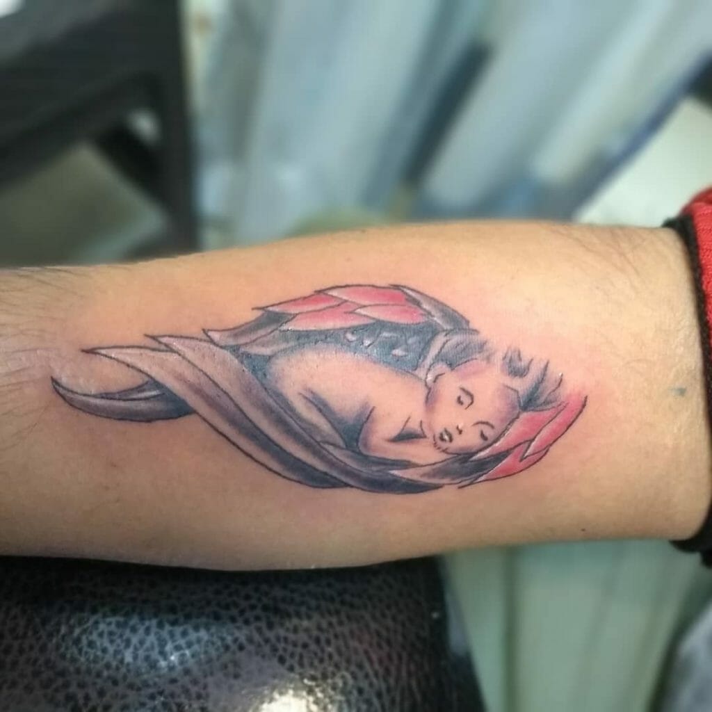 Sleeping Baby Angel Tattoo