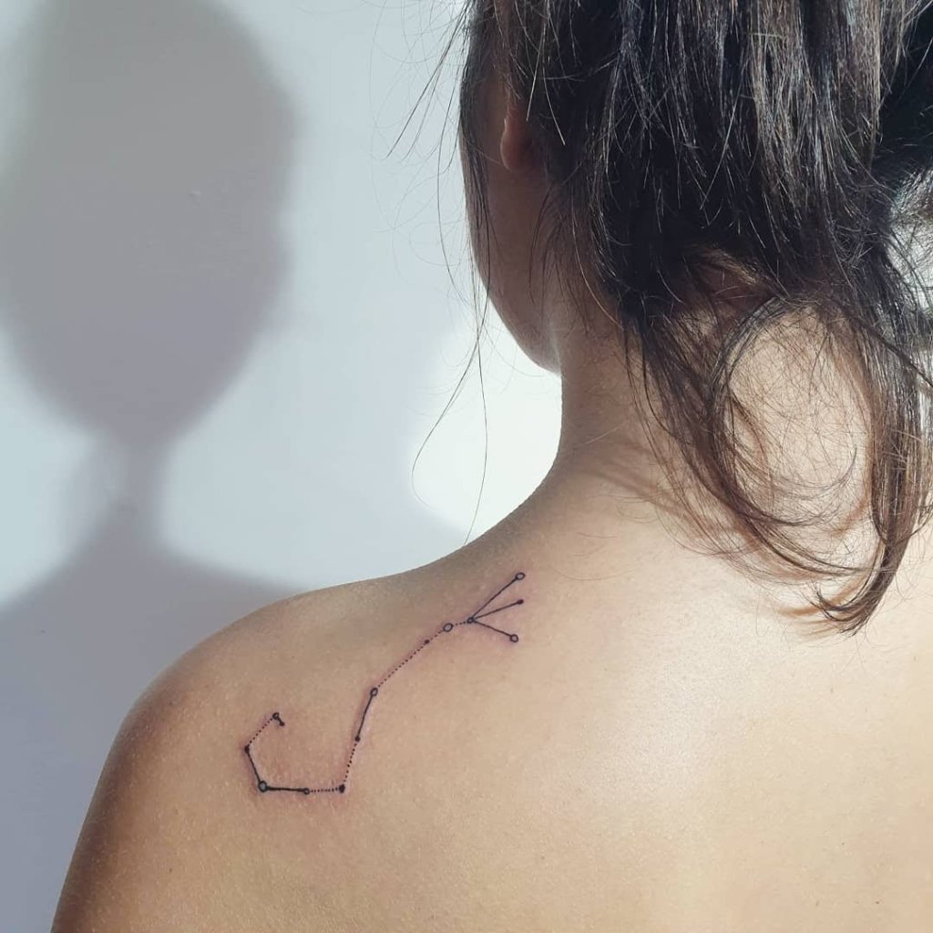 Small Back Piece Constellation Tattoo For Women