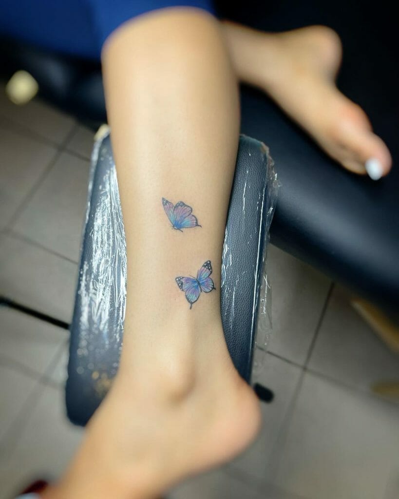 Small Blue Butterfly Tattoos