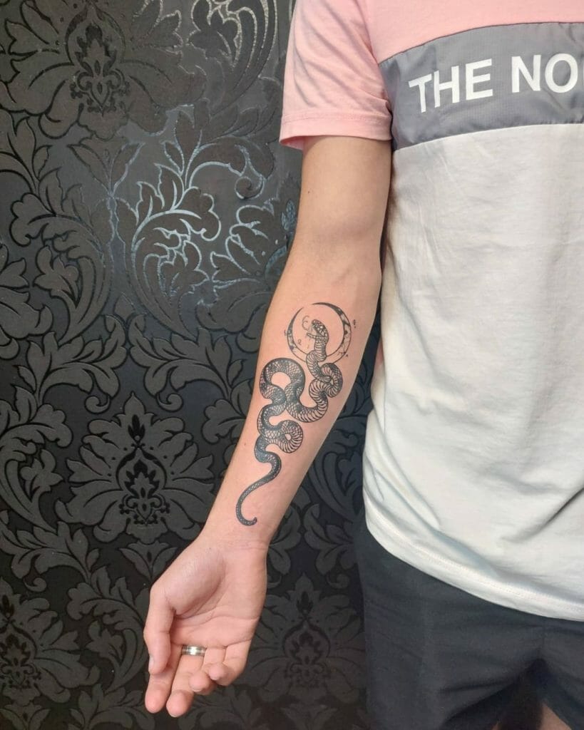 Snake Moon Tattoo