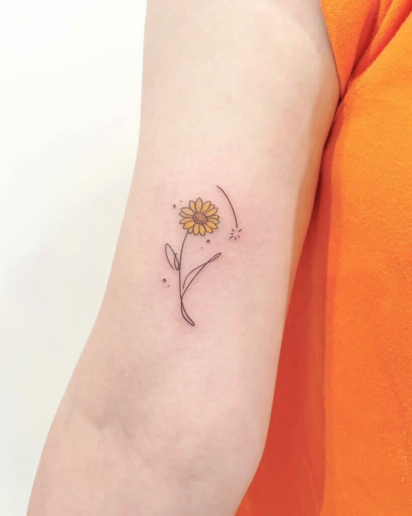 Minimalist Sunflower Tattoo