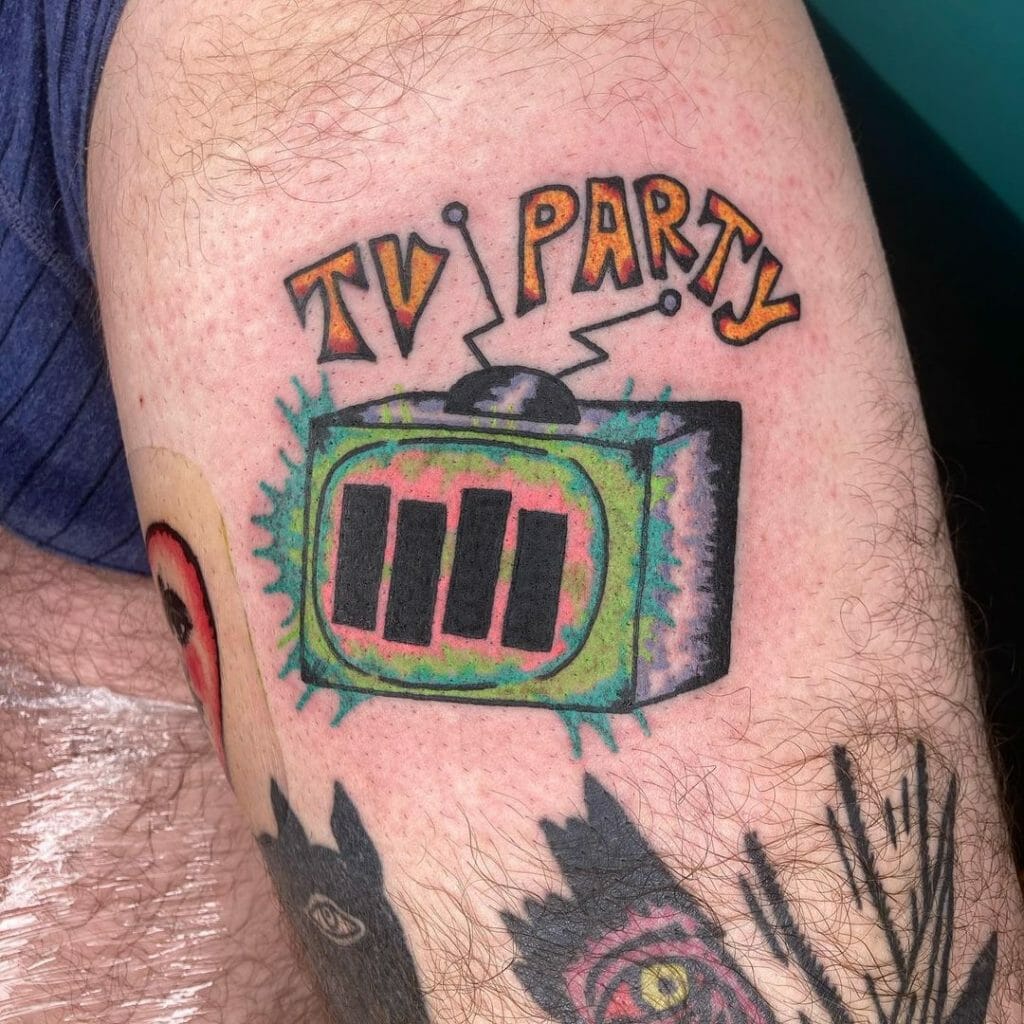 Black TV Flag Tattoo