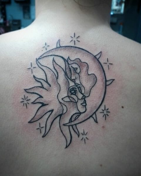 The Sun And Moon Lovers Tattoo