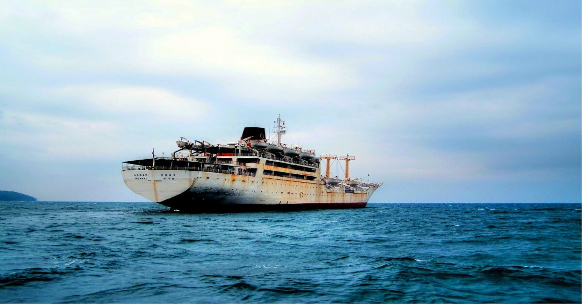 The beautiful view of MV Akbar sailing in the blue sea OG SS240720171