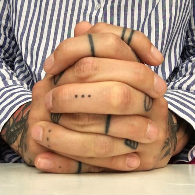 Three dots Tattoo On The Fingers