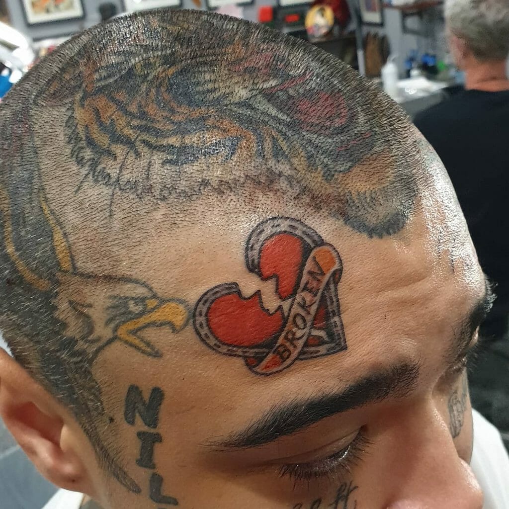 Traditional Broken Heart Tattoo