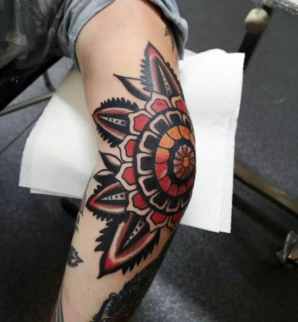 Traditional tattoo on elbow Tattoo Ideas