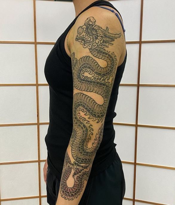 dragon sleeve tattoo