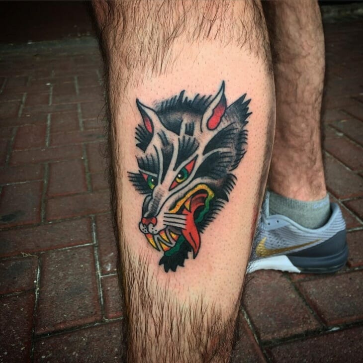 Trendy Wolf Tattoo