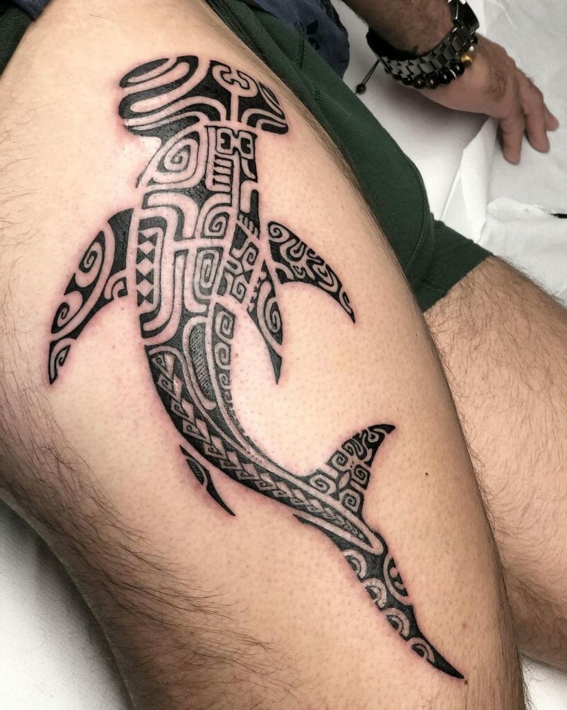 Tribal Hammerhead Shark Tattoo