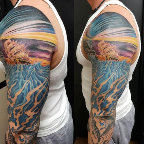 quarter sleeve tattoo