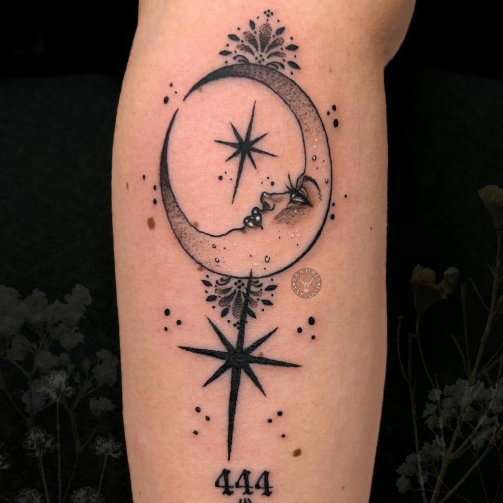 Unique Sun & Moon Tattoo