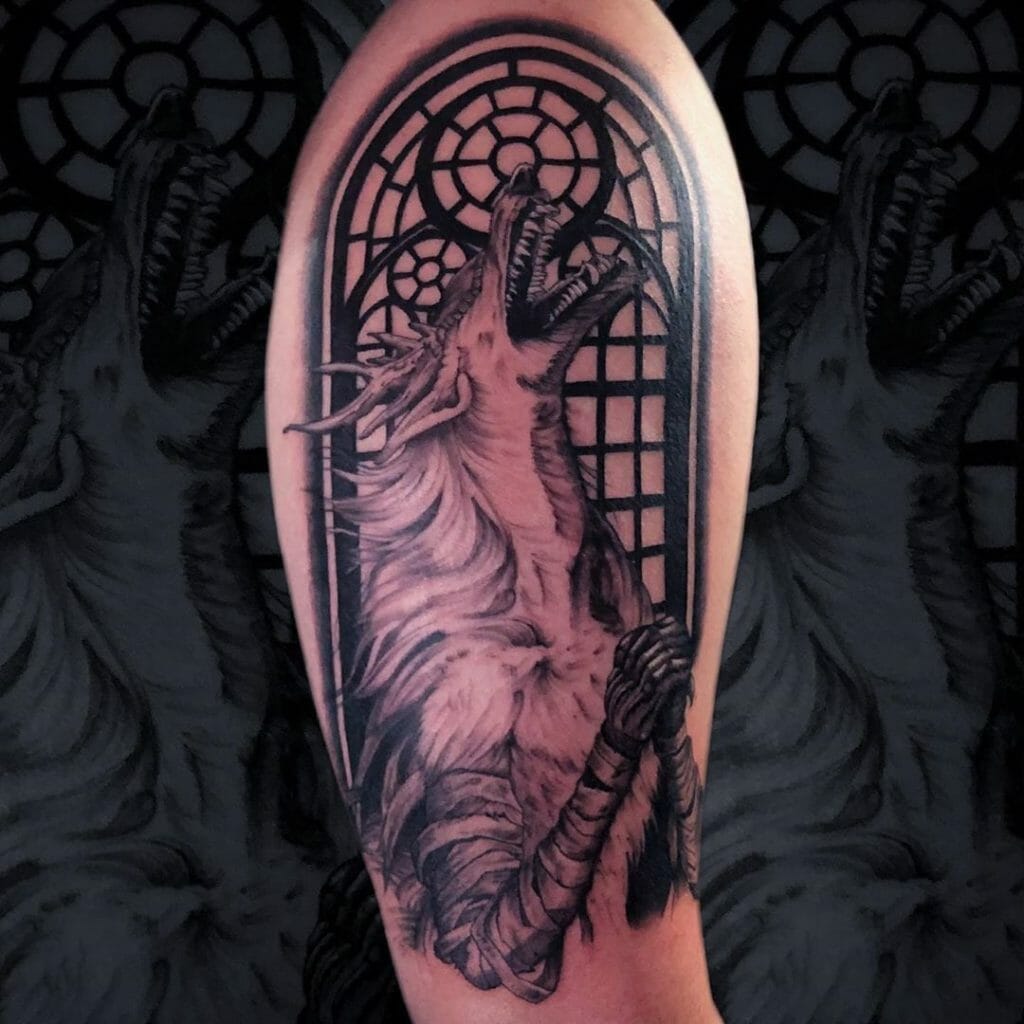 Vicar Amelia Black and Gray Ink Tattoo