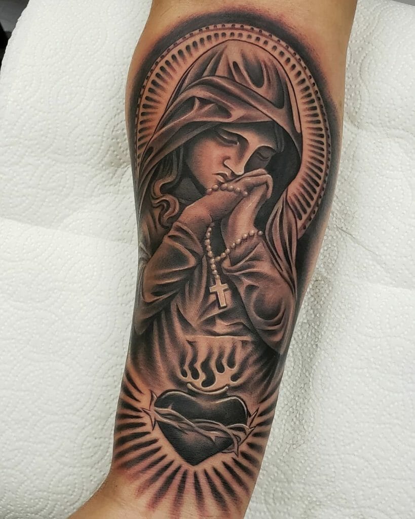 Virgin mary tattoos