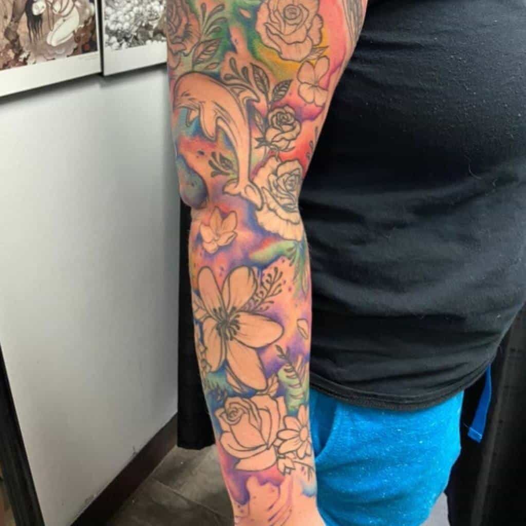 Flower Sleeve Tattoo