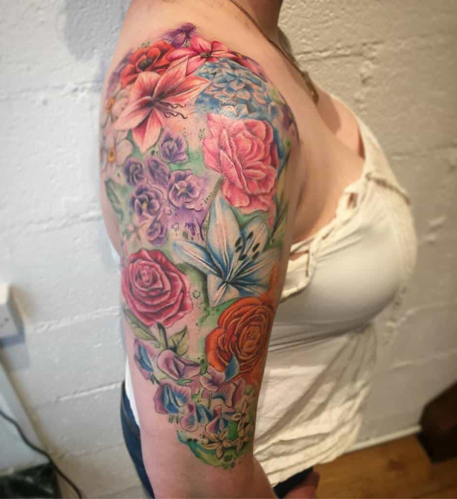 Flower Sleeve Tattoo